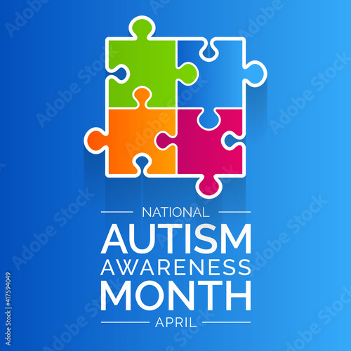 Vector illustration on the theme of National Autism awareness month observed each year during April across United States.
