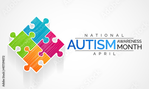 Vector illustration on the theme of National Autism awareness month observed each year during April across United States.