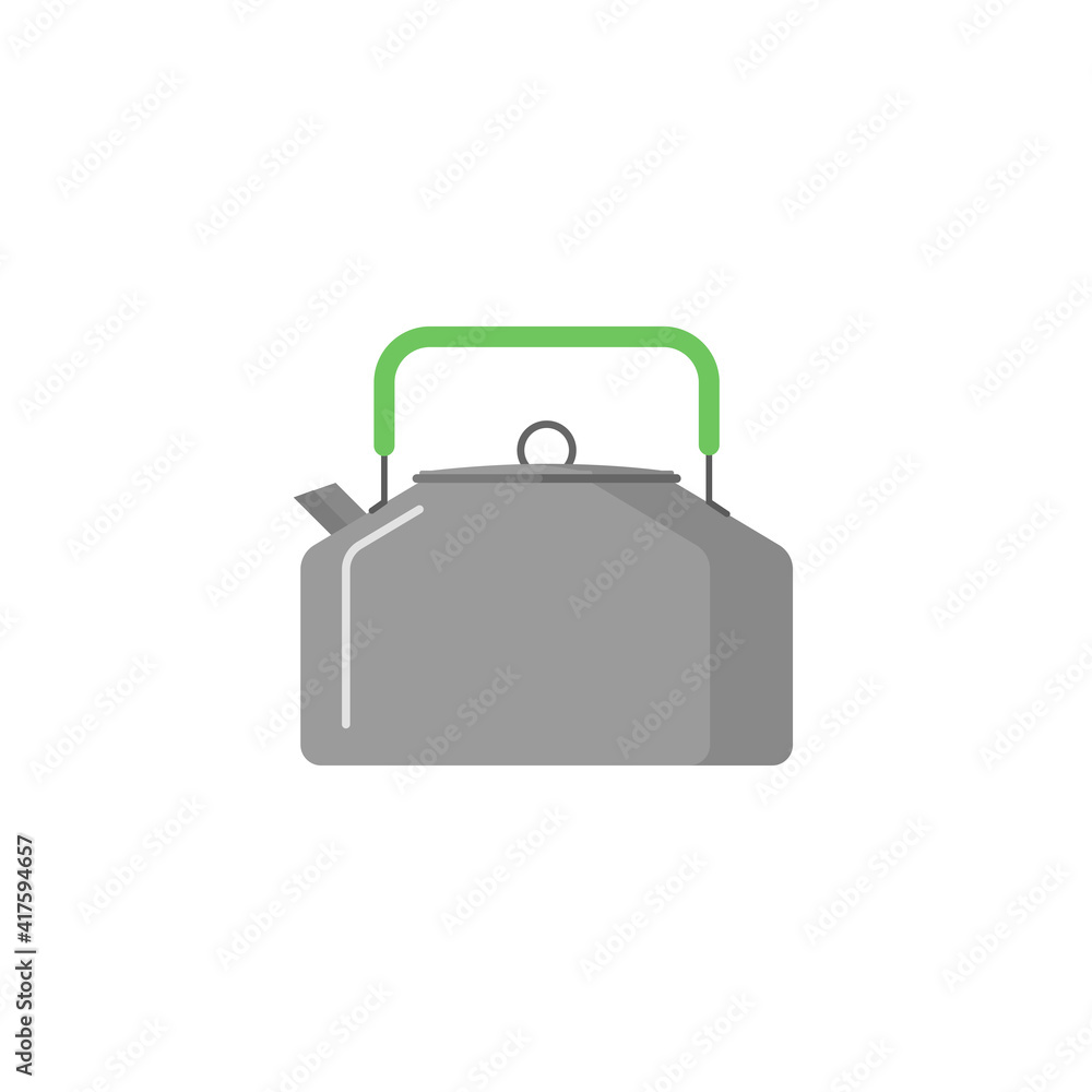 Flat design outdoor kettle vector graphics Flat design outdoor kettle vector graphics