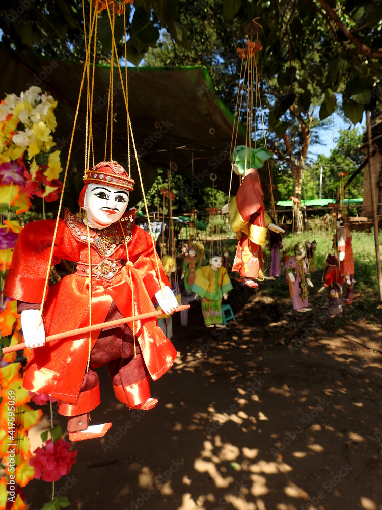 Burmese puppets. The tradition of puppet production dates back to the
