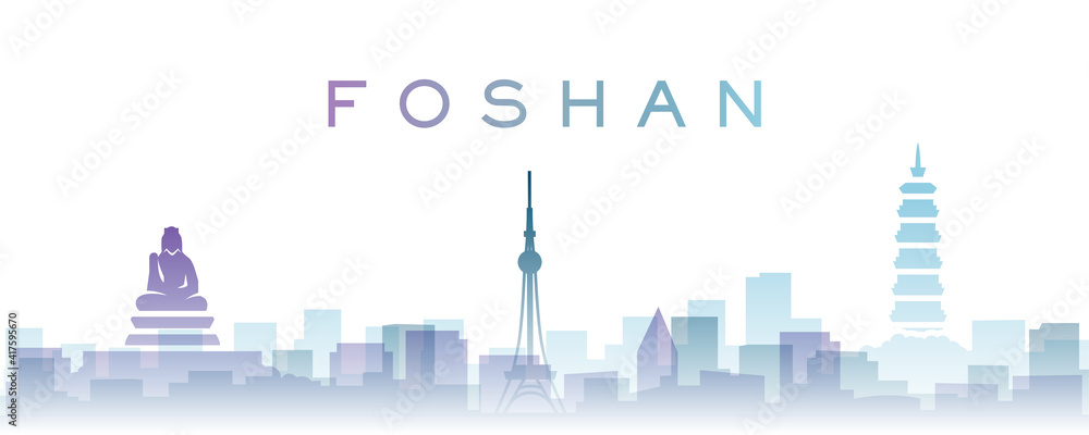 Foshan Transparent Layers Gradient Landmarks Skyline