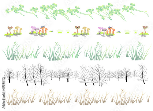 grass and flowers vector
