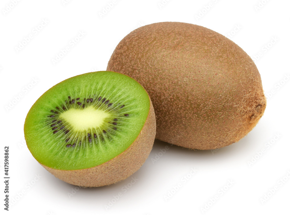 Kiwi and Slices isolated on white background,fresh. Kiwi and Slices isolated on white background,fresh.