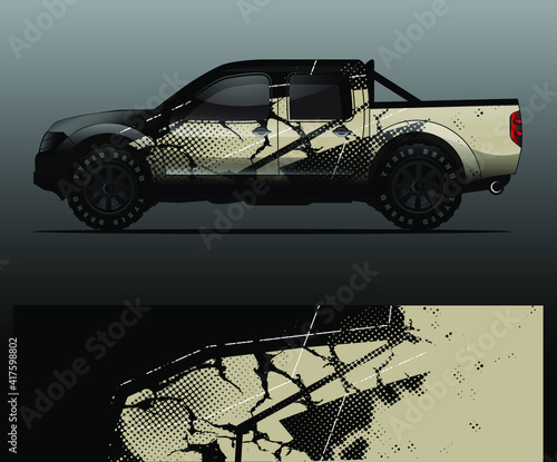 Truck decal graphic wrap vector, abstract background
