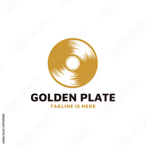 A Golden Plate Vector Illustration