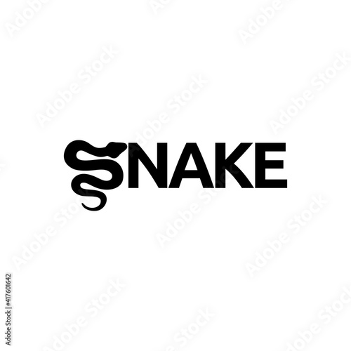 The Snake Silhouette Forms the Letter S as The Beginning of a Writing