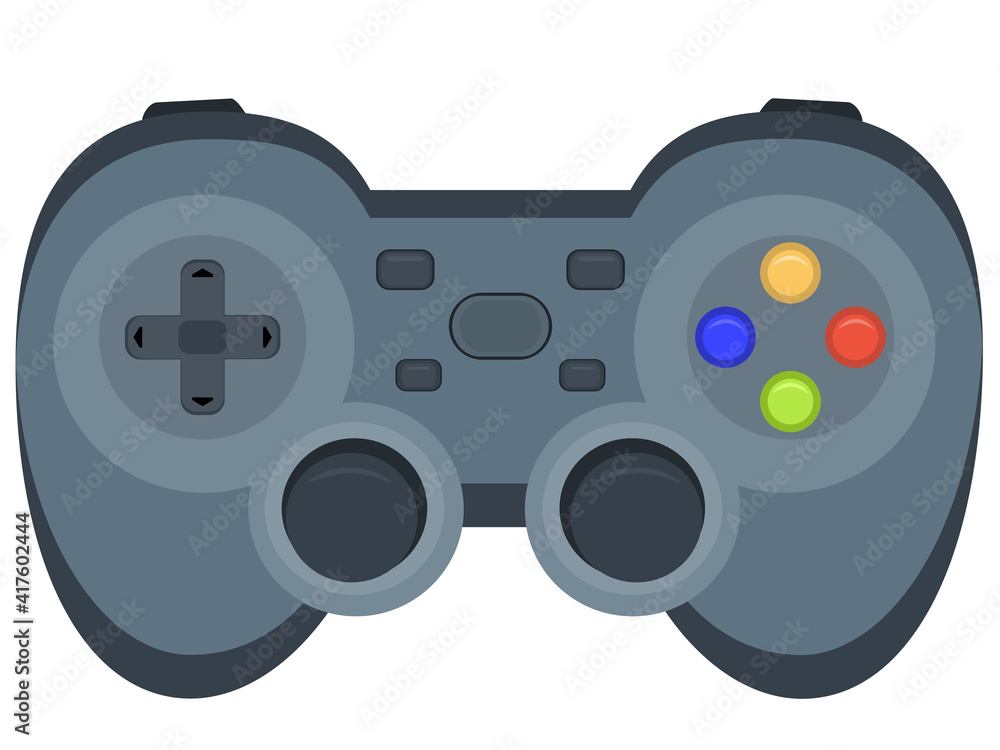 Joystick or gamepad. Wireless game controller for games on console or pc. Flat vector illustration, cartoon design Joystick or gamepad. Wireless game controller for games on console or pc. Flat vector illustration, cartoon design