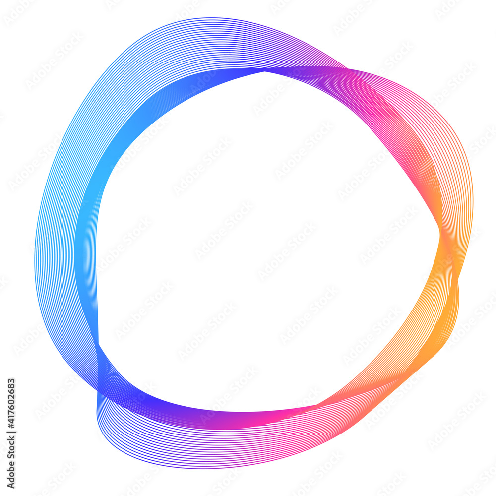 Design elements. Wave of many purple lines circle ring. Abstract vertical wavy stripes on white background isolated. Vector illustration EPS 10. Colourful waves with lines created using Blend Tool Design elements. Wave of many purple lines circle ring. Abstract vertical wavy stripes on white background isolated. Vector illustration EPS 10. Colourful waves with lines created using Blend Tool