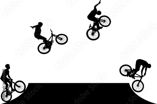 male jumping on MTB bike silhouette