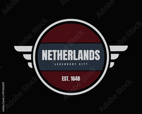 Graphic illustration text, netherland, perfect for t-shirts, hoodies, shirts etc.