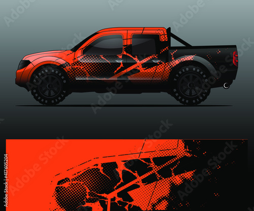 Truck decal graphic wrap vector, abstract background