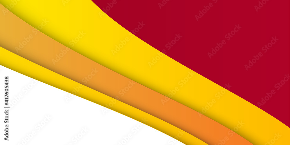 Red and yellow orange curve line vector background on white space with red and yellow orange overlap paper layer and green curve line for text and message design Red and yellow orange curve line vector background on white space with red and yellow orange overlap paper layer and green curve line for text and message design