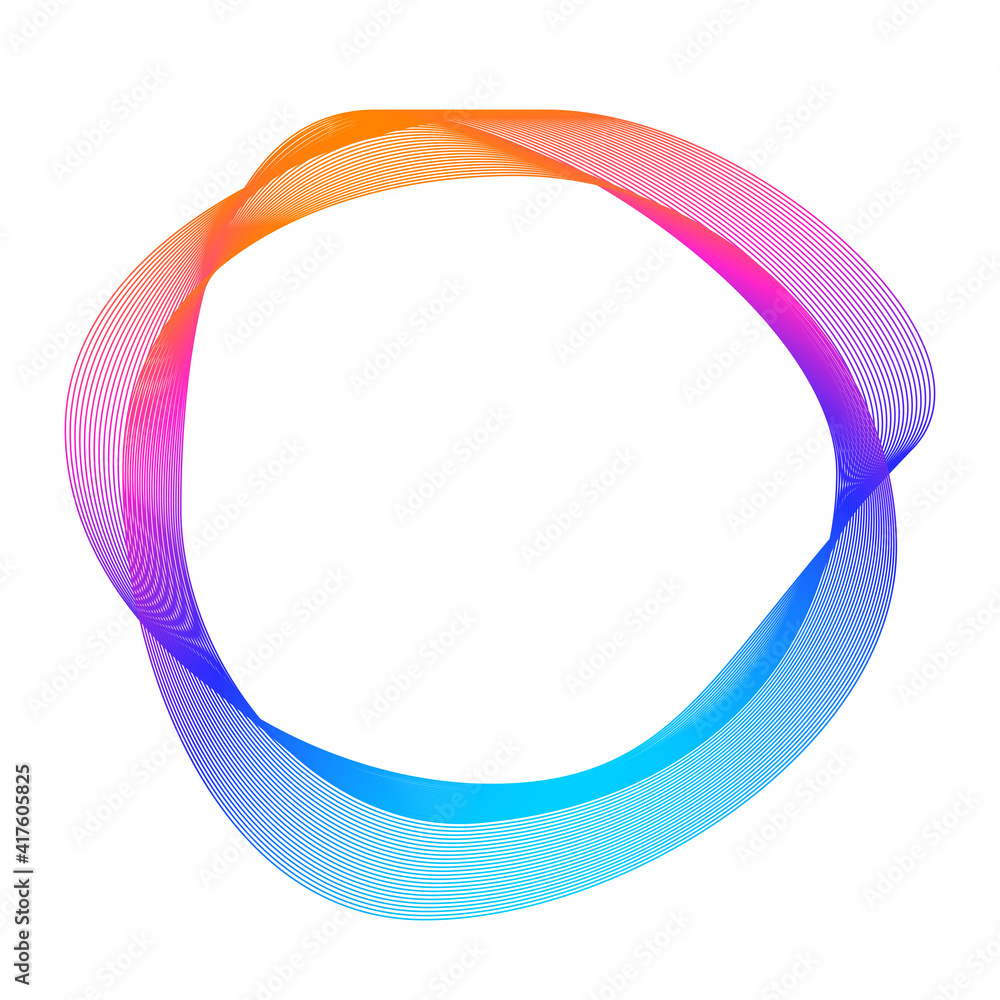 Design elements. Wave of many purple lines circle ring. Abstract vertical wavy stripes on white background isolated. Vector illustration EPS 10. Colourful waves with lines created using Blend Tool Design elements. Wave of many purple lines circle ring. Abstract vertical wavy stripes on white background isolated. Vector illustration EPS 10. Colourful waves with lines created using Blend Tool