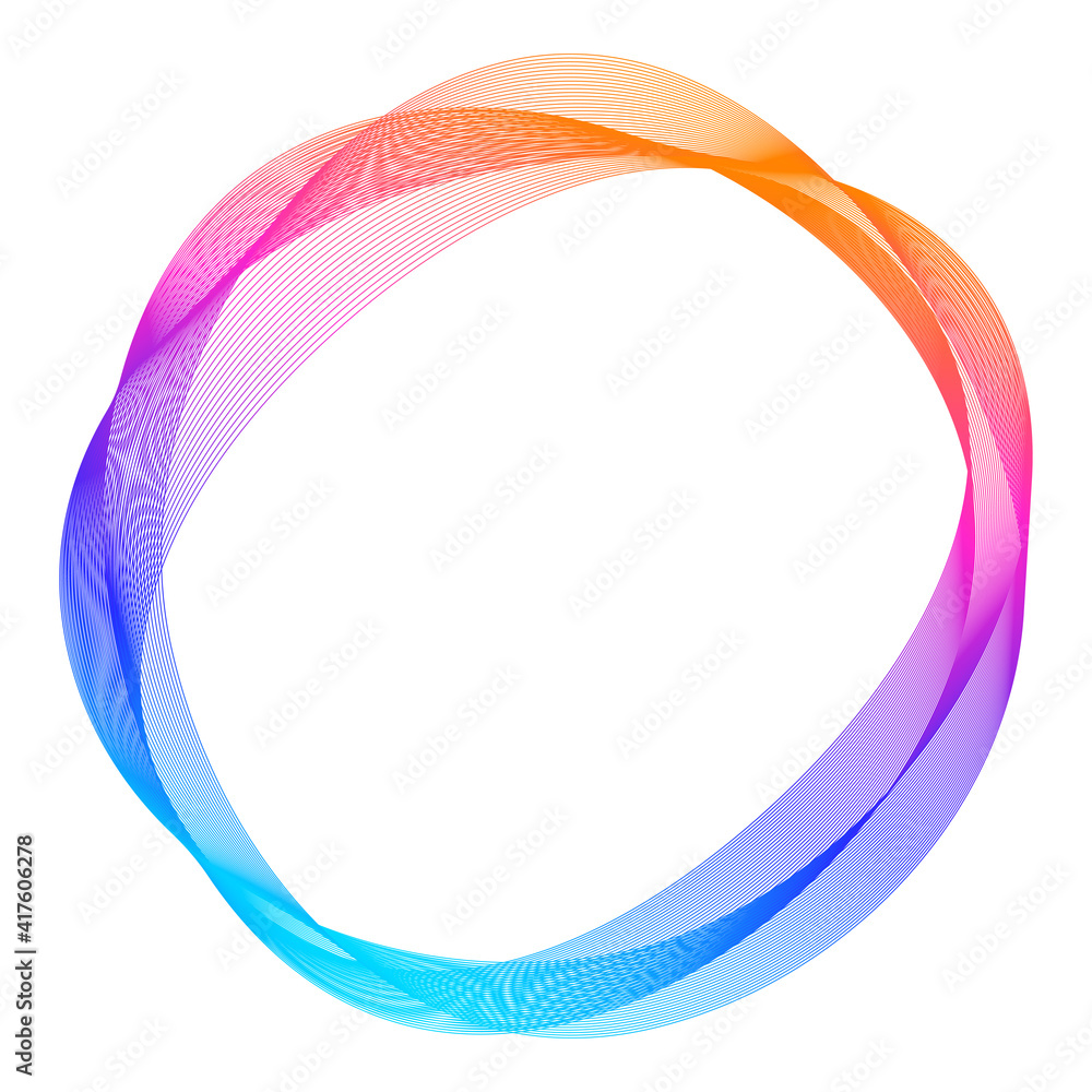 Design elements. Wave of many purple lines circle ring. Abstract vertical wavy stripes on white background isolated. Vector illustration EPS 10. Colourful waves with lines created using Blend Tool Design elements. Wave of many purple lines circle ring. Abstract vertical wavy stripes on white background isolated. Vector illustration EPS 10. Colourful waves with lines created using Blend Tool