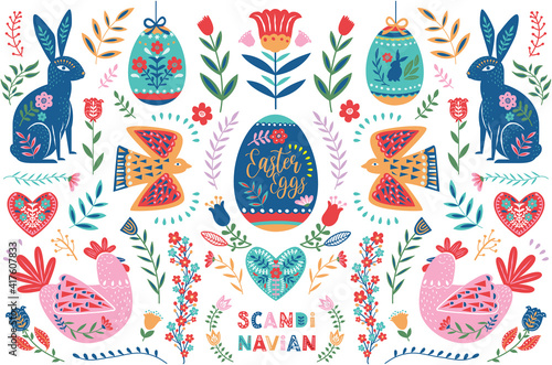 Easter Scandinavian Folk Art Collection set 