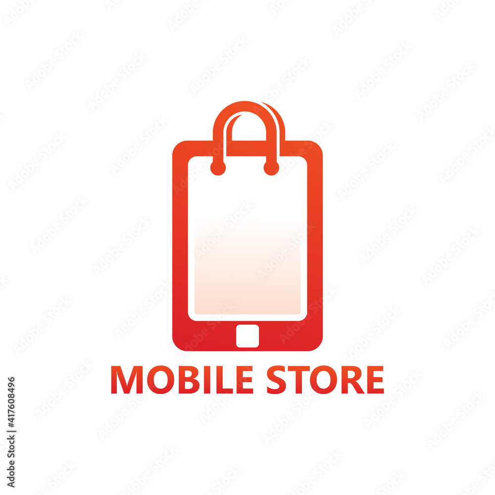 Fototapeta premium Mobile store logo template design