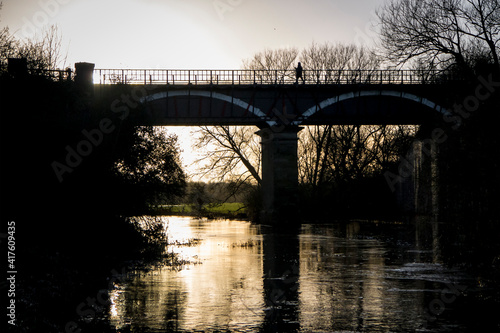 Iron Trunk Aqueduct in Milton Keynes, A Victorian aqueduct taking the grand union canal over the river Ouse near Cosgrove