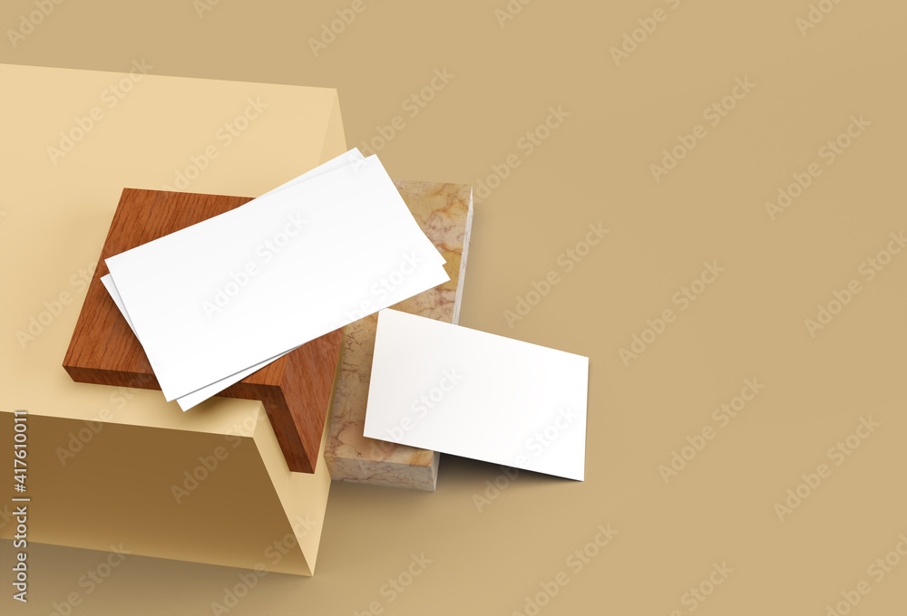 3d Rendered Stack Business Cards Mockup Design. 3d Rendered Stack Business Cards Mockup Design.