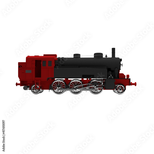 steam locomotive on white background