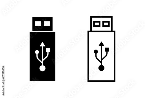 Usb icon set. Flash disk icon vector