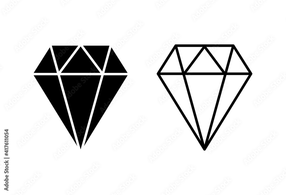 Diamond icon set. diamond gems vector icon. Diamond icon set. diamond gems vector icon.