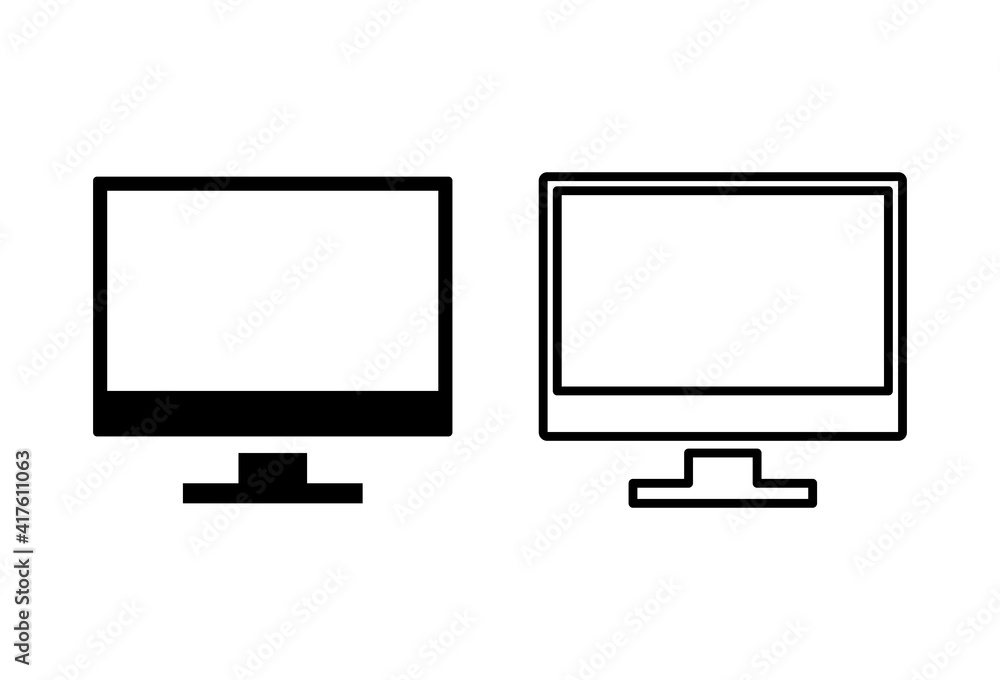 Computer icon set. computer monitor icon vector. Computer icon set. computer monitor icon vector.