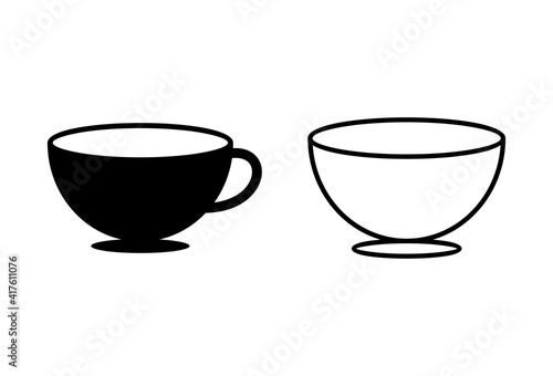 coffee cup icon set. cup a coffee icon vector.