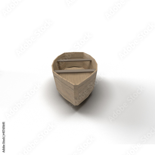 Wallpaper Mural wooden boat on white background Torontodigital.ca