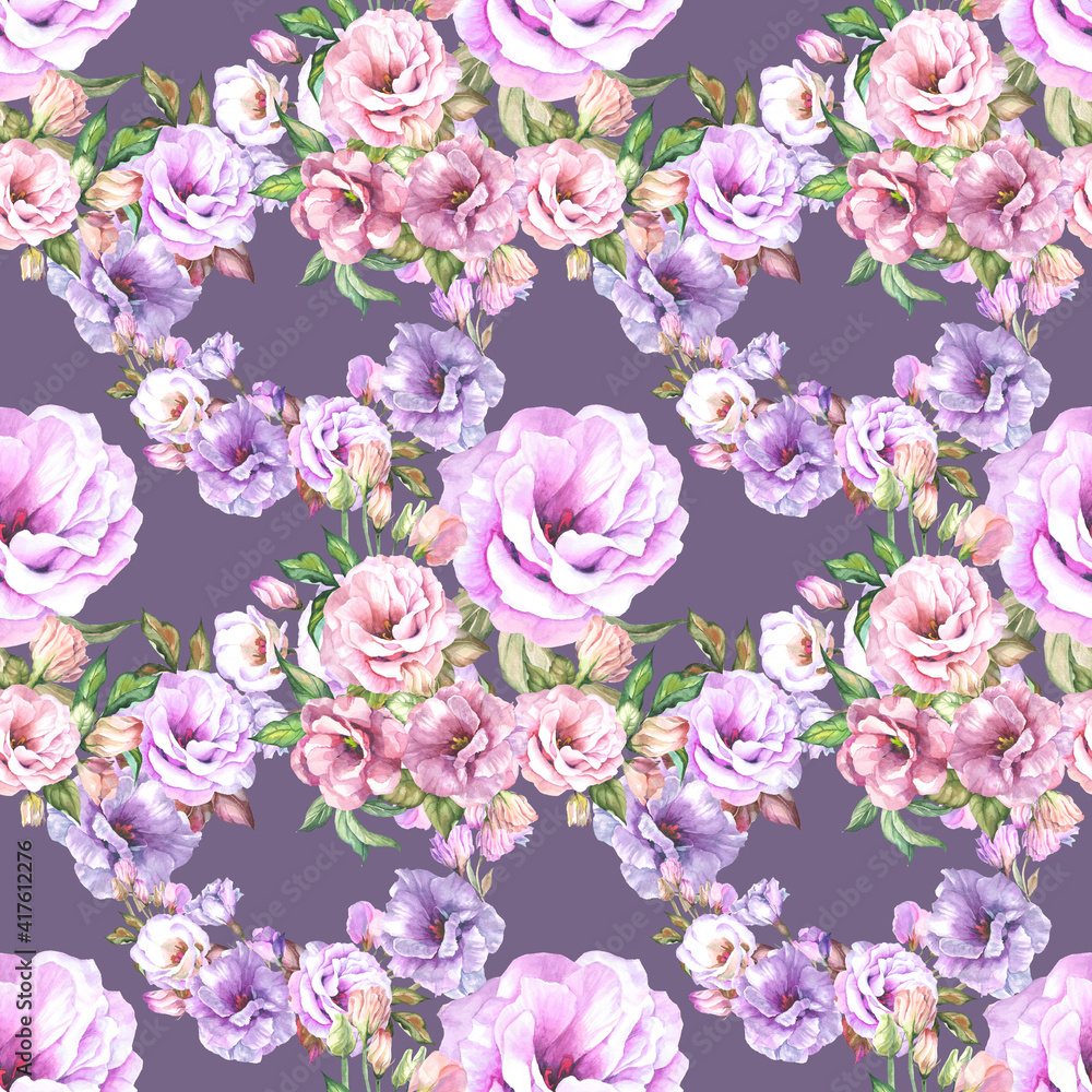 pattern with pink watercolor flowers pattern with pink watercolor flowers
