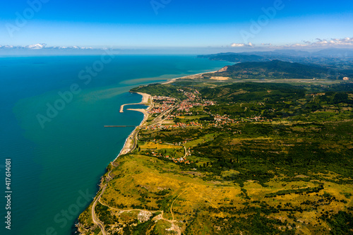 turkey, black sea coast, aerial view zonguldak province.