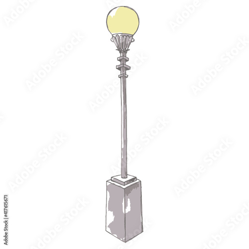 Hand drawn Sketch of Lantern. Vector Illustration