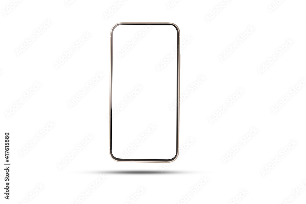 Smartphone mockup , Isolated of mobile phone with blank screen frame  template on white background. Stock Photo | Adobe Stock