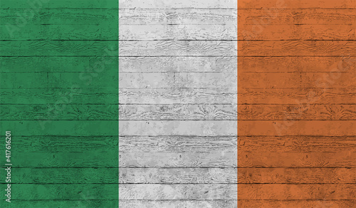 Grunge Ireland flag. Ireland flag with waving grunge texture.