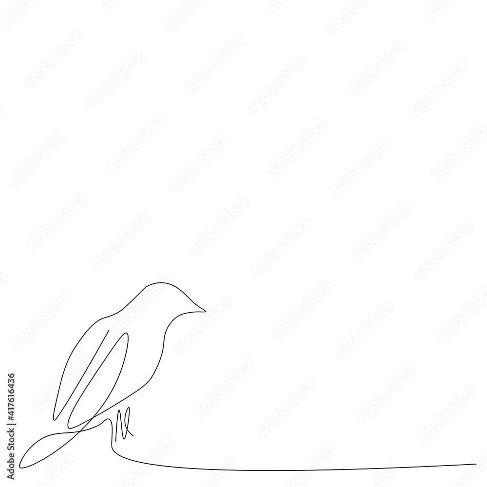 Bird silhouette drawing, vector illustration Bird silhouette drawing, vector illustration