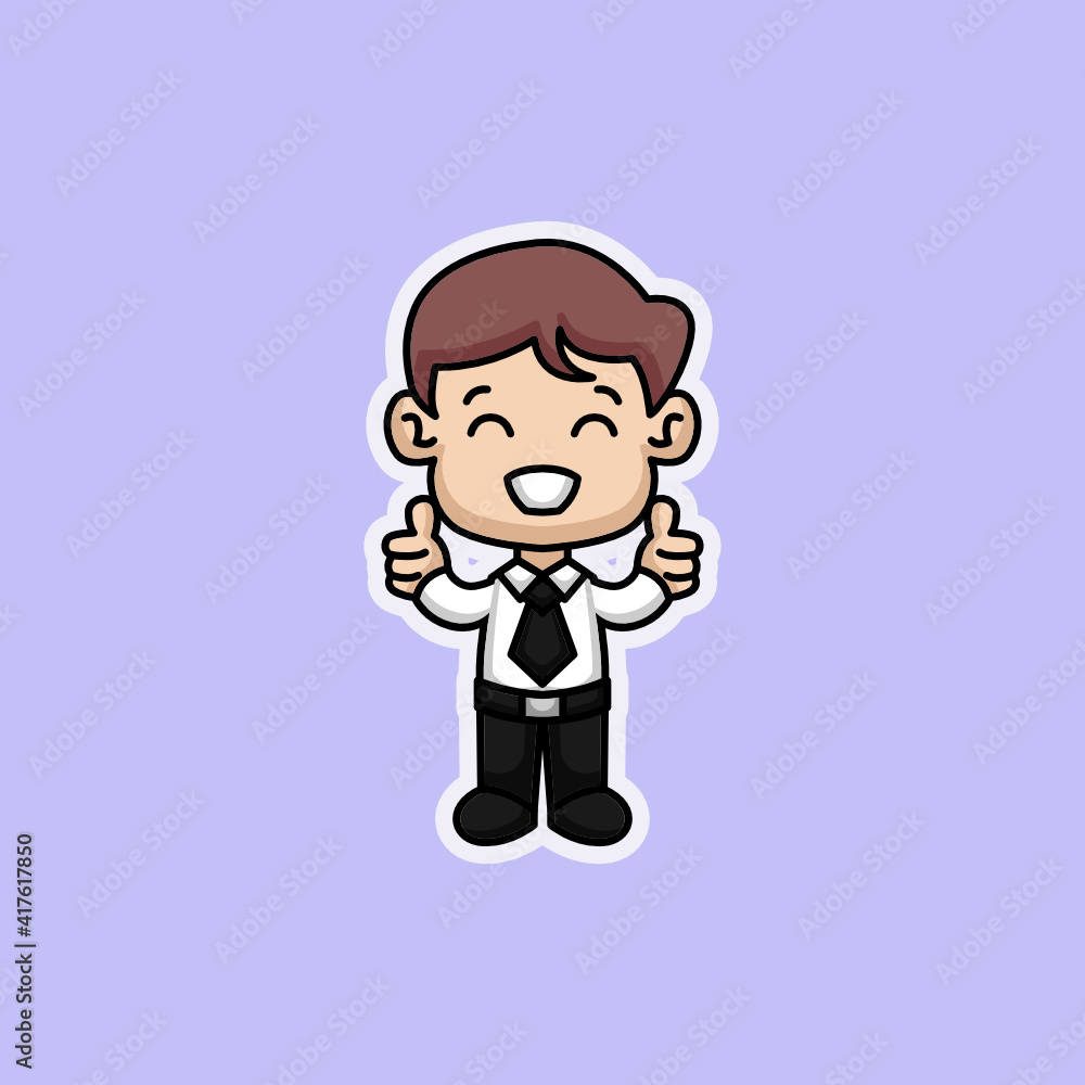 Cute chili businessman sticker expression Cute chili businessman sticker expression