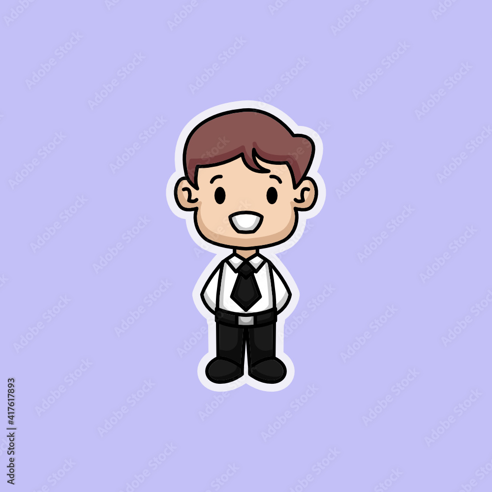 Cute chili businessman sticker expression Cute chili businessman sticker expression