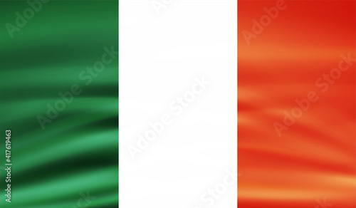 Grunge Ireland flag. Ireland flag with waving grunge texture.