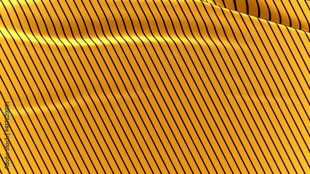 Golden silk with black stripes pattern. Beautifully laid fabric. Elegant fabric horizontal background. High resolution. Golden silk with black stripes pattern. Beautifully laid fabric. Elegant fabric horizontal background. High resolution.
