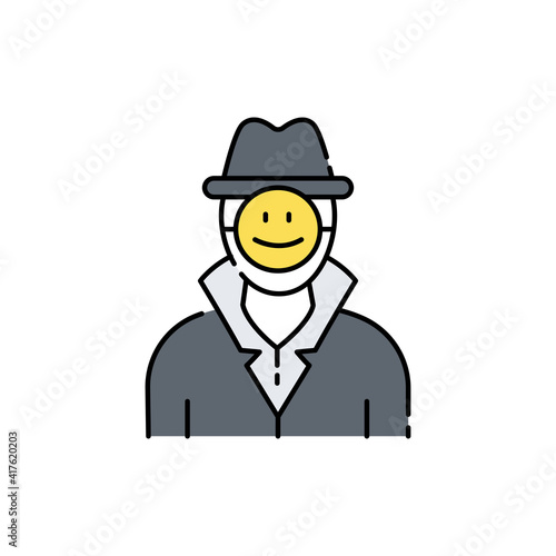 Illegal to impersonate olor line icon. Pictogram for web page, mobile app, promo.
