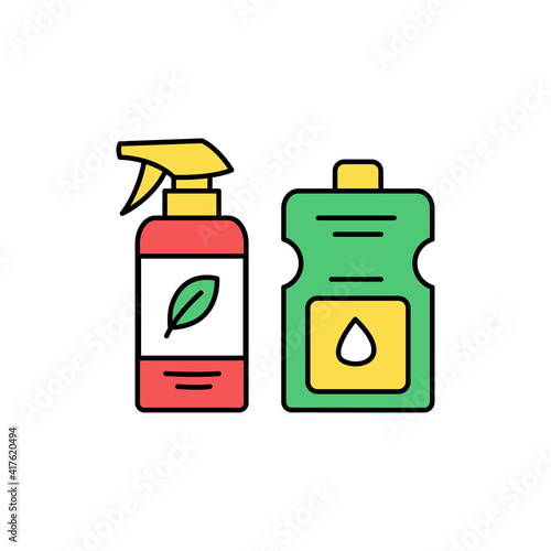 Eco household clean products color line icon. Pictogram for web page, mobile app