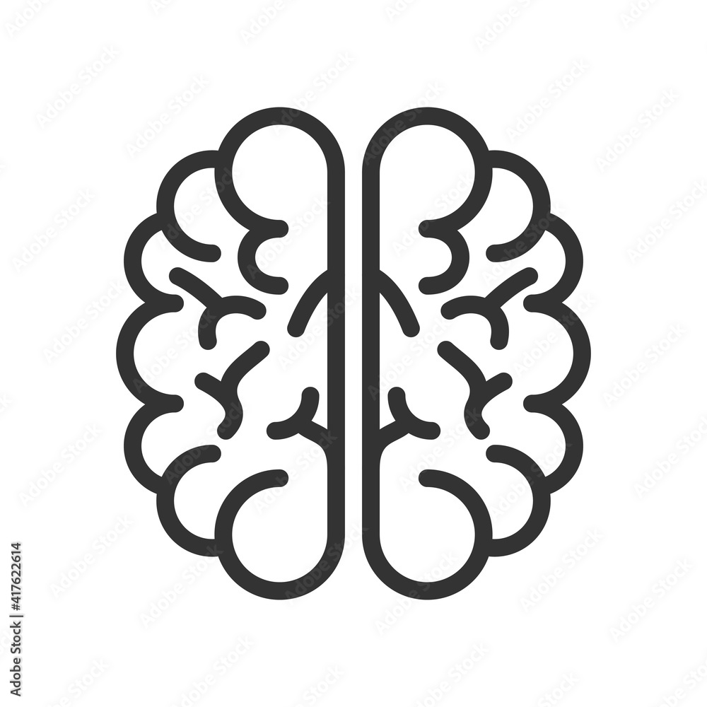 Human brain mind power icon Human brain mind power icon