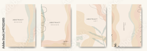 Abstract background with leaf pattern and various shapes set up. Ideal for cover, poster, business card, flyer, brochure,magazine first page,social media
 and other. illustration vector eps 10