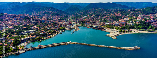 turkey, black sea coast, aerial view zonguldak province.