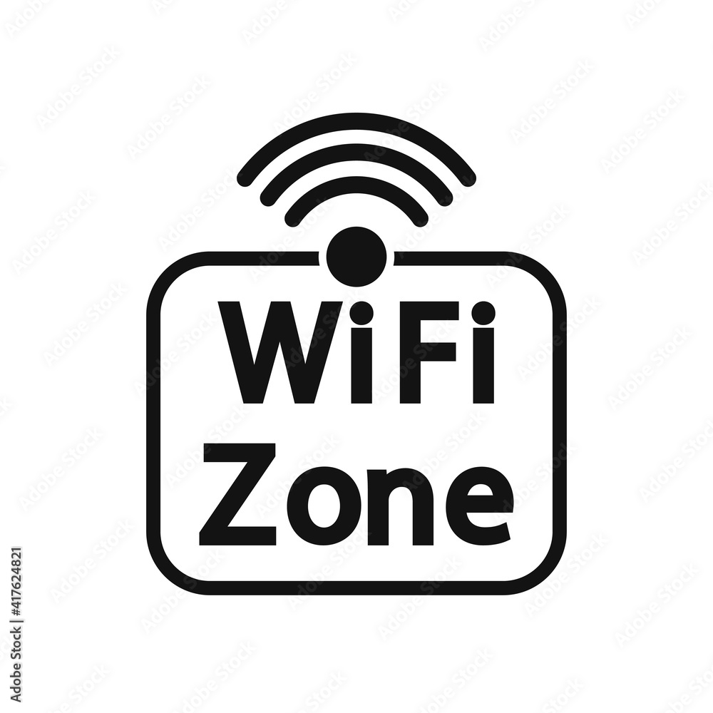 Wi Fi zone icon, flat graphic design template, communication sign, vector illustration Wi Fi zone icon, flat graphic design template, communication sign, vector illustration