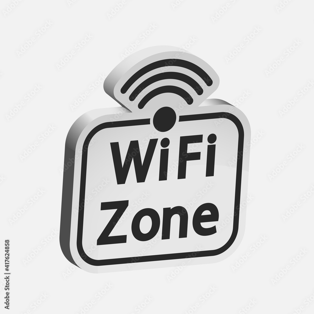 Wi Fi zone icon, flat graphic design template, communication sign, vector illustration Wi Fi zone icon, flat graphic design template, communication sign, vector illustration