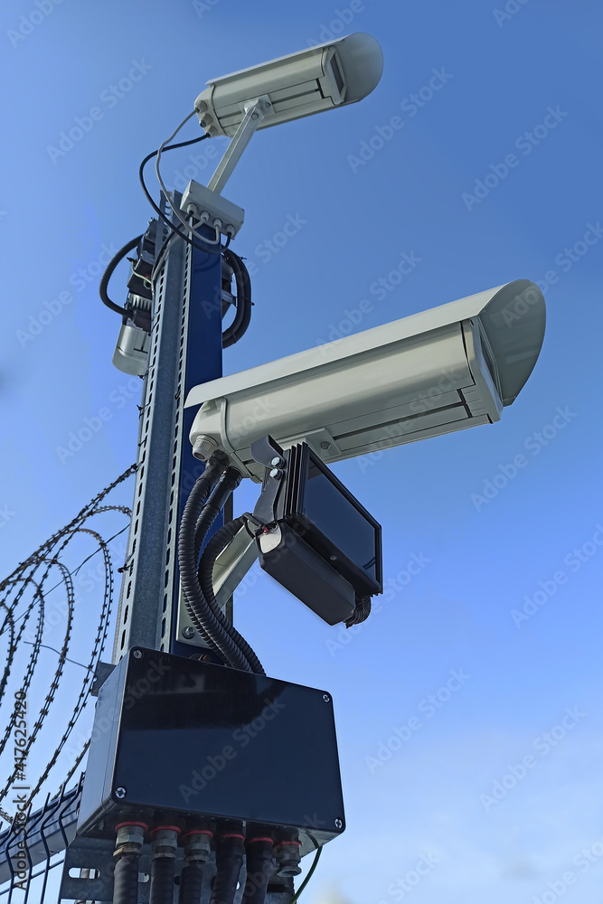CCTV cameras with infrared floodlight at the match CCTV cameras with infrared floodlight at the match