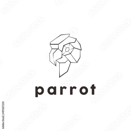 parrot simple logo design vektor 