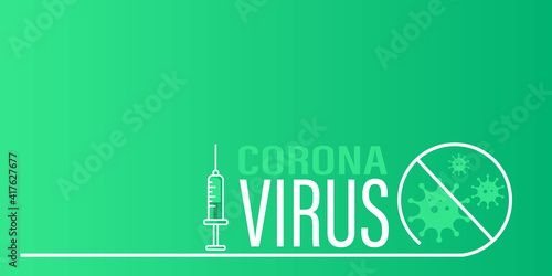 Getting vaccinated stops corona. flat style, concept of vaccination, injection, isolated vector illustration	