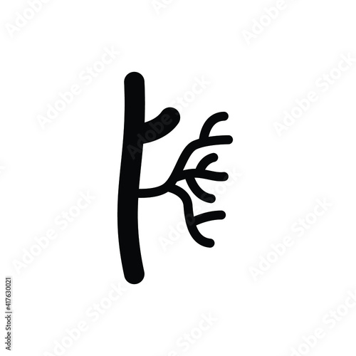 Human artery glyph icon. Solid style can be used for web, mobile, ui. Blood, vessel, artery, vascular, vein, cardiovascular, heart concept. Vector illustration isolated on white background. EPS 10.