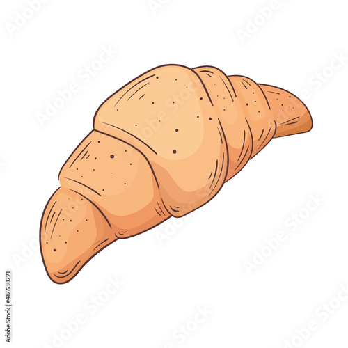 croissant bread bakery isolated icon vector illustration design